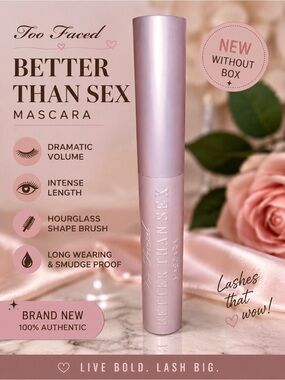 Too Faced Better Than Sex Mascara — Light Pink Pearl Tube